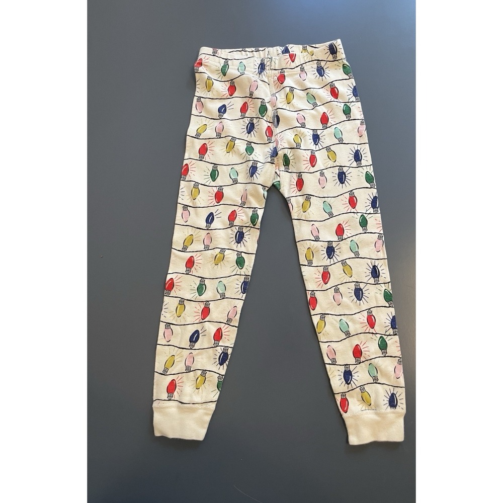 Hanna Andersson Christmas Lights Pajama Pants Size 4/100 Organic Cotton Holiday